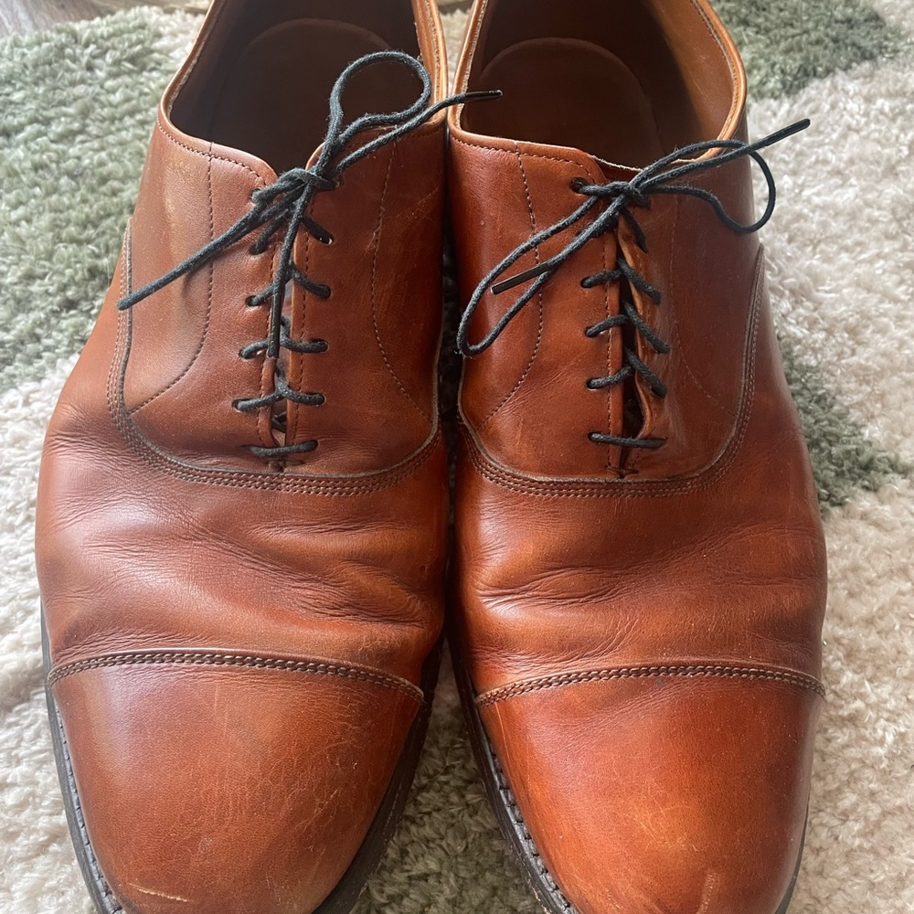 Allen Edmonds “Park Avenue” Brown Leather Cap-Toe Oxford Dress Shoes